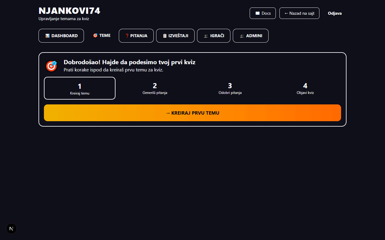 Prikaz teme i dugmeta Aktiviraj