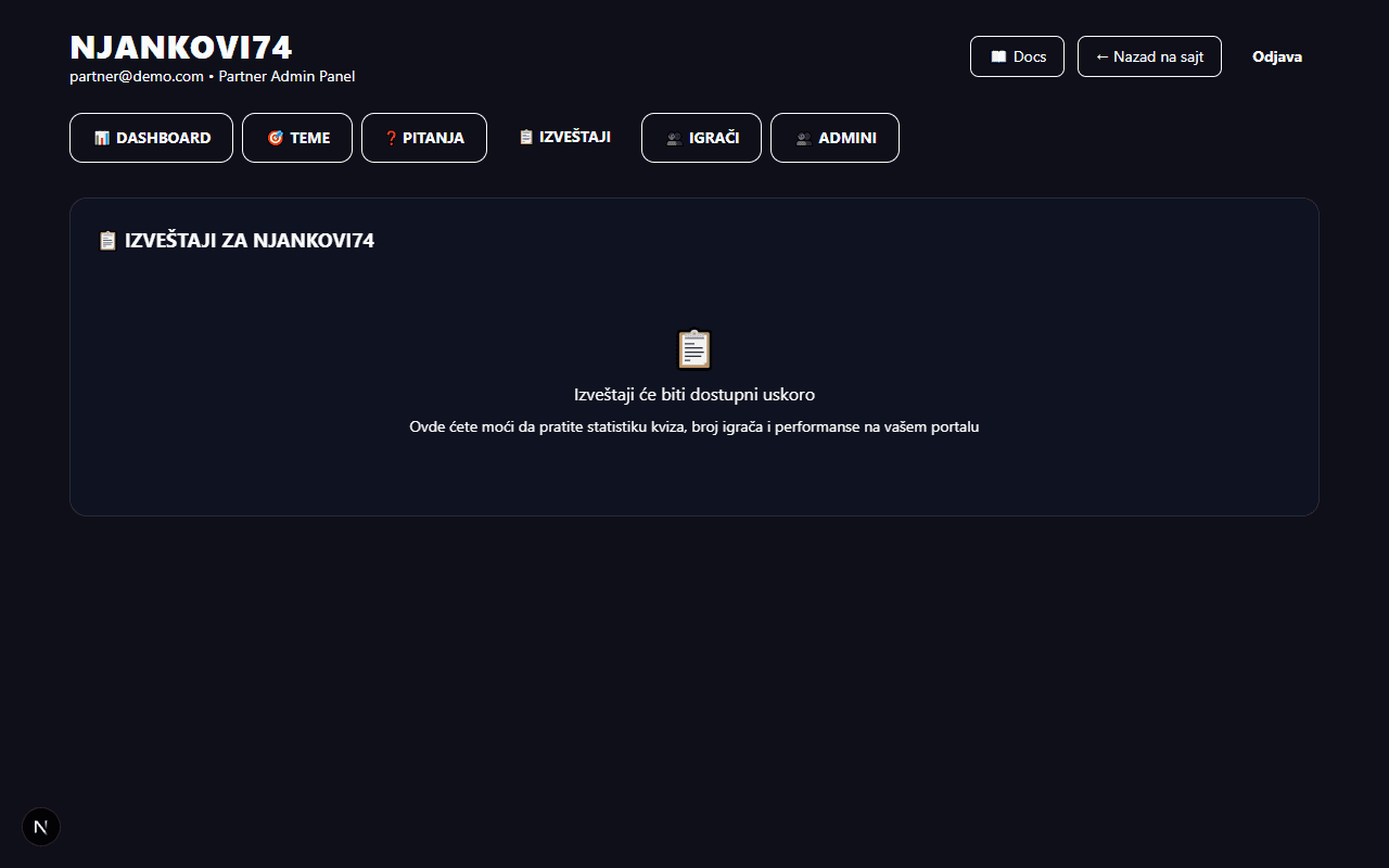 Prikaz Izveštaja i Tabela analitike